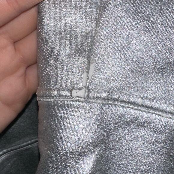 Noli Silver Metallic Chrome Pullover Hoodie Size Large *Flawed* - Picture 16 of 16